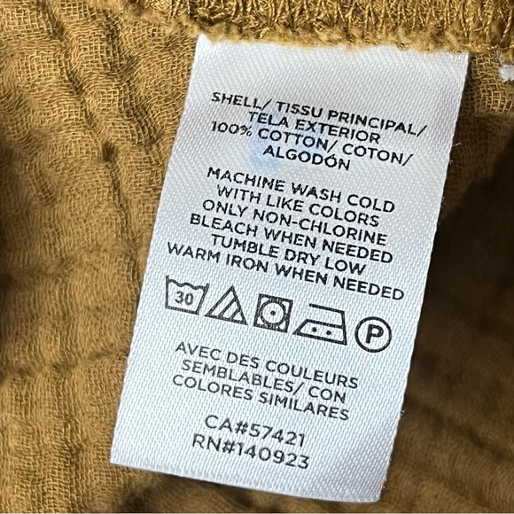 Lou & Grey Triple Cloth Gauze Mini Dress S Brown Coastal Beach Granola Girl - Picture 9 of 10